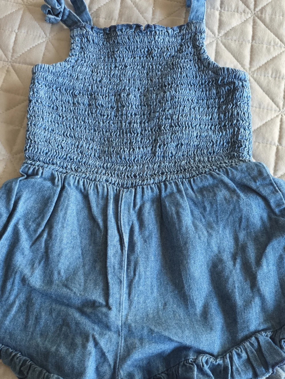 wonder nation Light Blue Smocked Strap Romper One-Piece